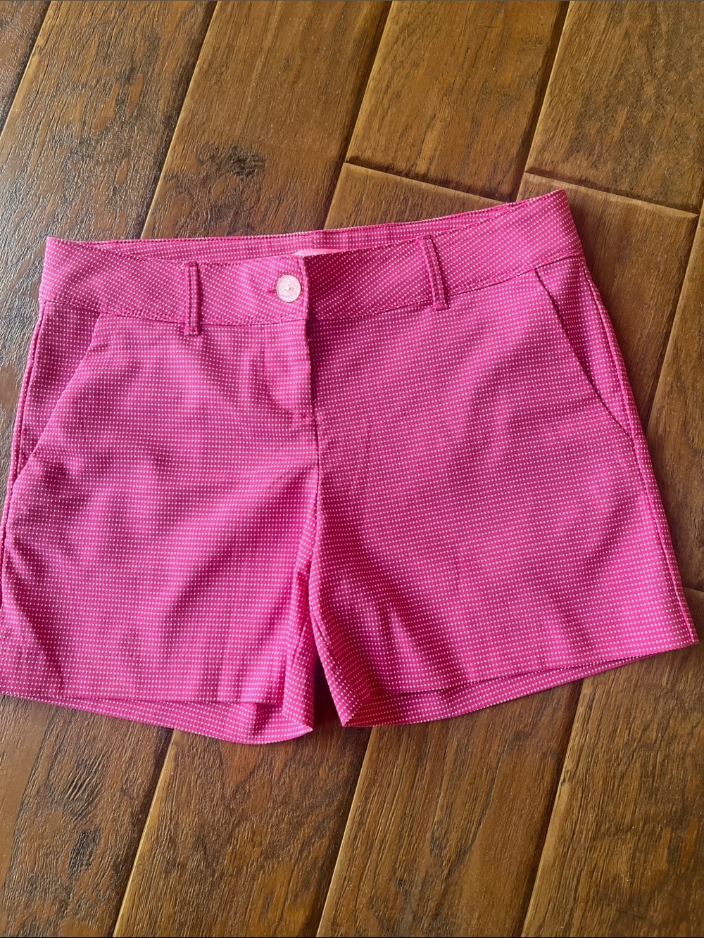 Isaac Mizrahi Hot Pink Micro-Print Bermuda Shorts - Size 12